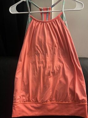 IVIVVA KIDS Coral Tank w Striped Racerback bra shelf Size 14 EUC discontinued